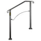 Handrails For Outdoor Steps, Fit 2 Or 3 Steps Outdoor Stair Railing, Arch 2 Wrought Iron Handrail, Flexible Porch Railing, Black Transitional Handrails For Concrete Steps Or Wooden Stairs EX-STOCK