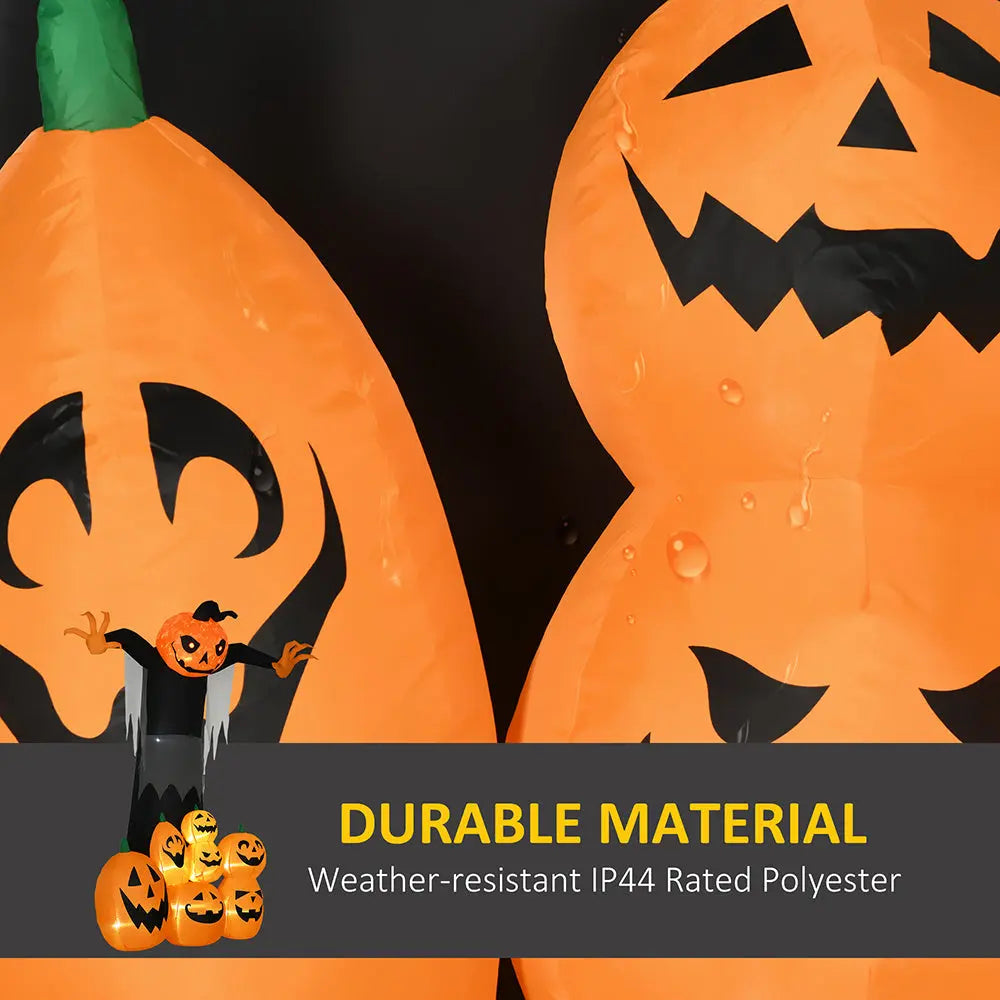 9ft Halloween Inflatables Outdoor Decorations, Pumpkin Ghost With Pumpkin Patch, Outdoor Giant Blow Up Yard Decor With Build-in LED For Garden, Lawn, Party, Holiday - EX-STOCK Canada