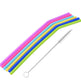 AWESOME REUSABLE RAINBOW SILICONE STRAWS (PACK OF 6 + CLEANING BRUSH) EX-STOCK Canada 