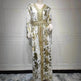 Arab Chiffon Bronzing Robe Containing Belt Dress - EX-STOCK Canada