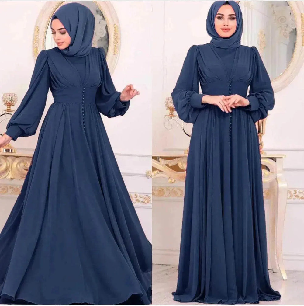 Arab Women's Clothing Long Sleeve Chiffon Dress - EX-STOCK Canada
