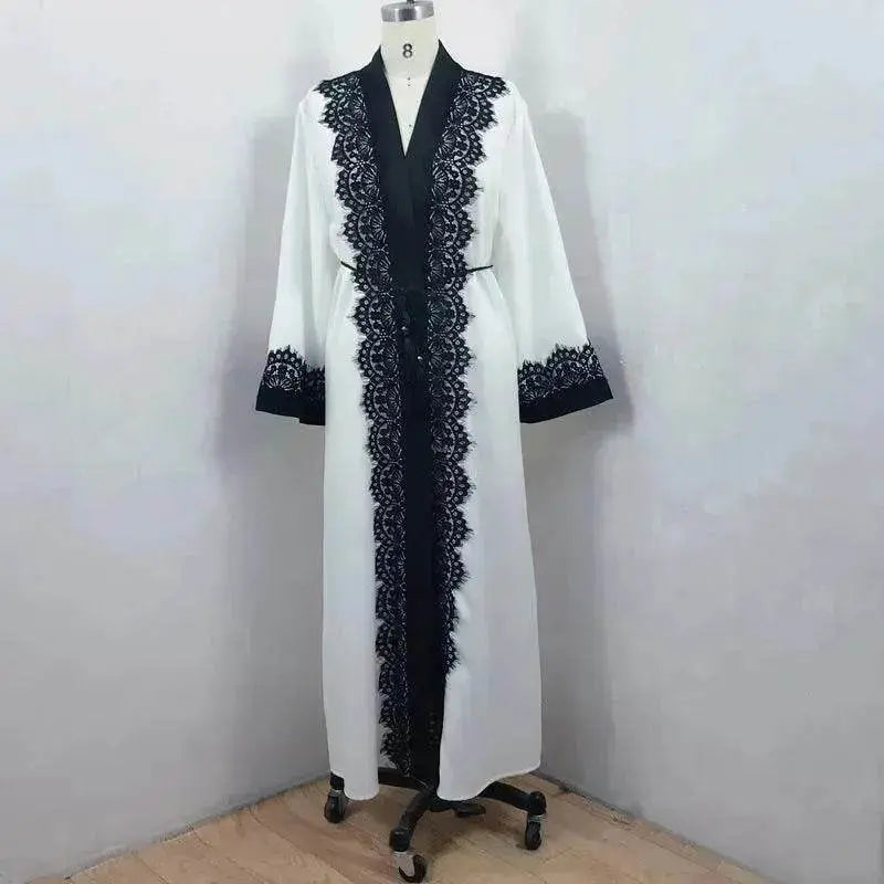 Arab Women's Lace Dress Cardigan Robe - EX-STOCK Canada
