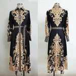 Arab Women's Wear Arabic Print Swing Dress - EX-STOCK Canada