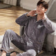 Autumn And Winter Flannel Men's Pajamas Men's Lapel Cardigan  EX-STOCK CANADA