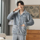 Autumn And Winter Flannel Men's Pajamas Men's Lapel Cardigan  EX-STOCK CANADA