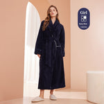 Autumn And Winter Thickened Cotton Velvet Nightgown Men's Winter Plus-sized Plus Size Light Luxury Couple Bathrobe Women's Extended Pajamas  EX-STOCK CANADA