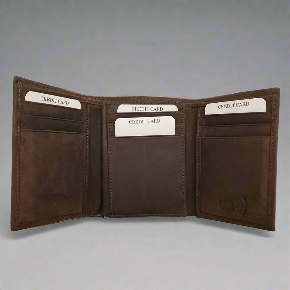 BOL Men's Centre Wing Trifold Leather RFID Wallet EX-STOCK Canada 