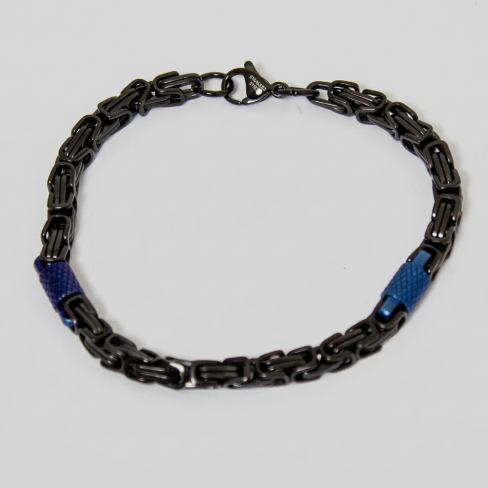 Men's Two-Tone Byzantine Chain Link Bracelet | Stainless Steel 