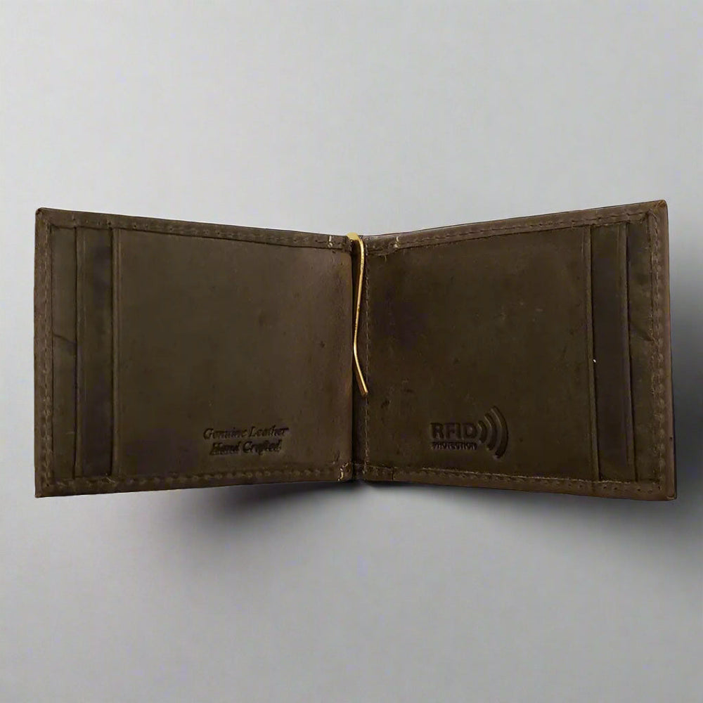 Portefeuille à clip à billets en cuir vieilli pour homme BOLEX-STOCK Canada 