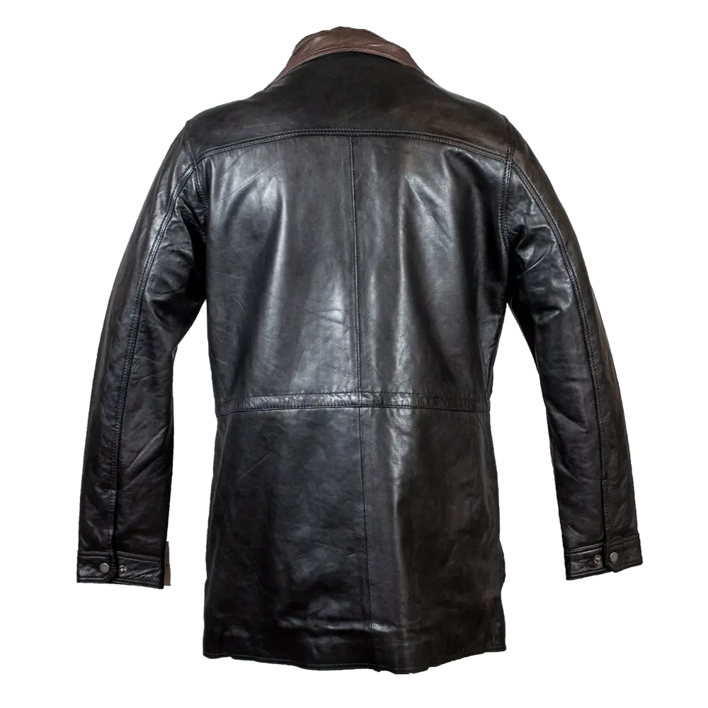 BOL Men's Double Collar Two-Tone Long Coat | Leather Jacket EX-STOCK Canada 