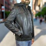 BOL Men's Eduardo Hoodie Leather Jacket EX-STOCK Canada 