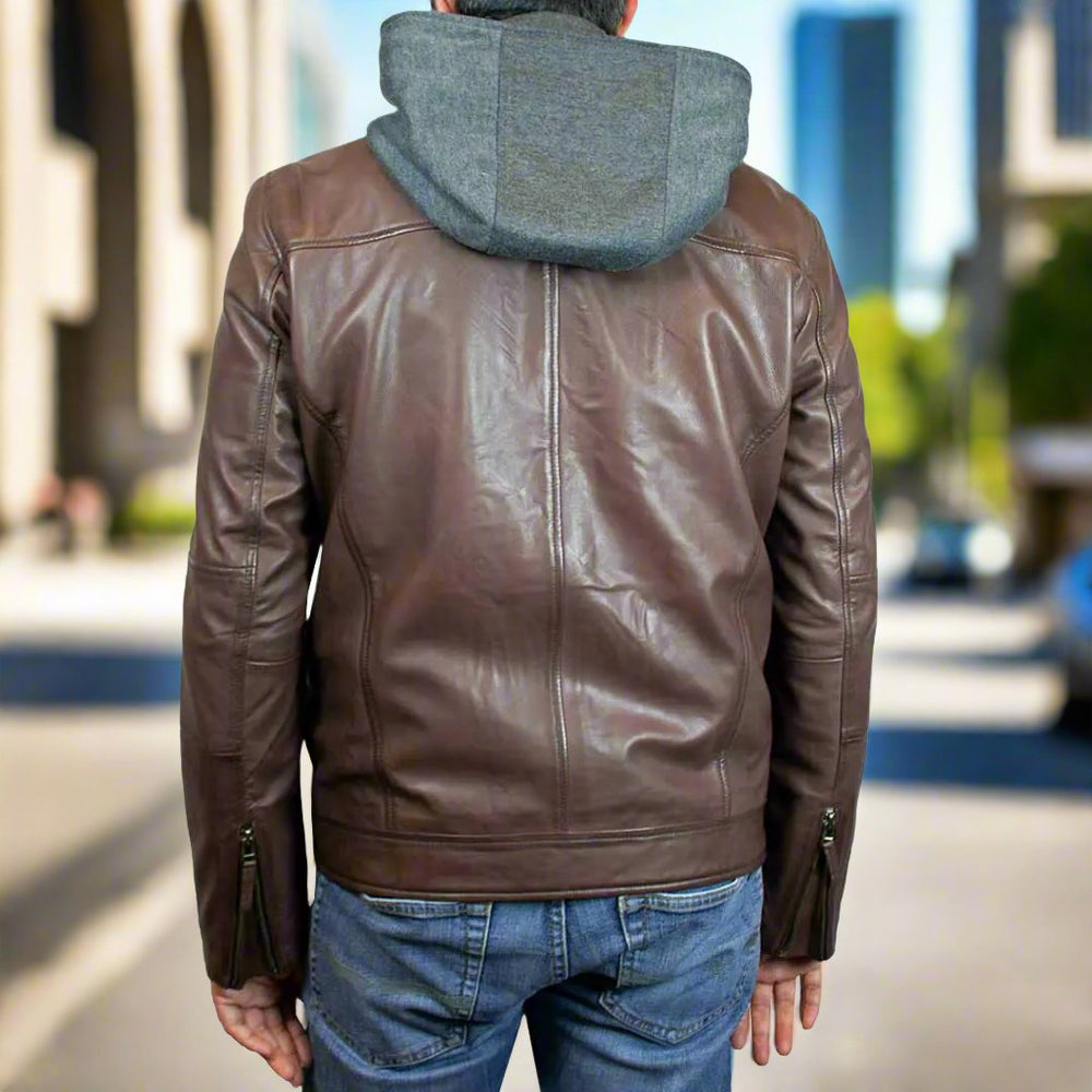BOL Men's Eduardo Hoodie Leather Jacket EX-STOCK Canada 