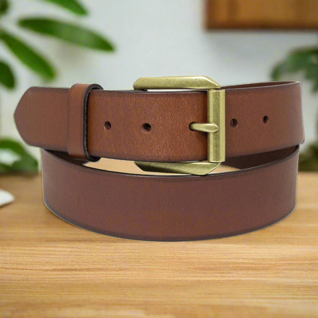 BOL Men's Gold Removable Buckle Leather Belt EX-STOCK Canada 