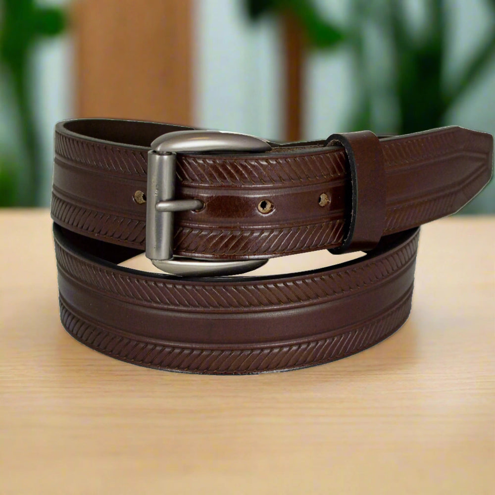 حزام رجالي من BOL بقفل قابل للإزالة وجلد مضلعEX-STOCK Canada 