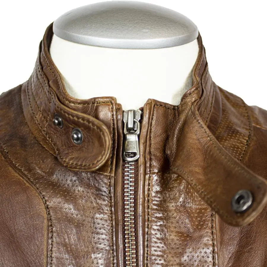 BOL Men's Snap Collar Leather Racer Jacket EX-STOCK Canada 