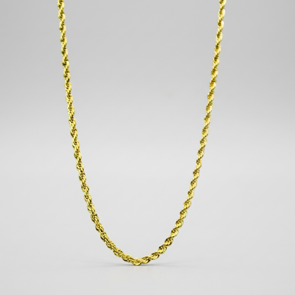 BOL Men's Twisted Gold Stainless Steel Chain Necklace 