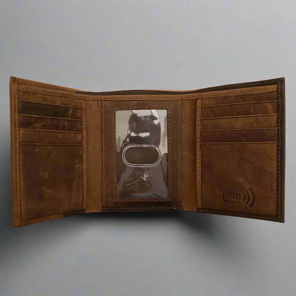 BOL Herren Zweifarbiges Leder RFID Dreifach-Falt-GeldbörseEX-STOCK Canada 