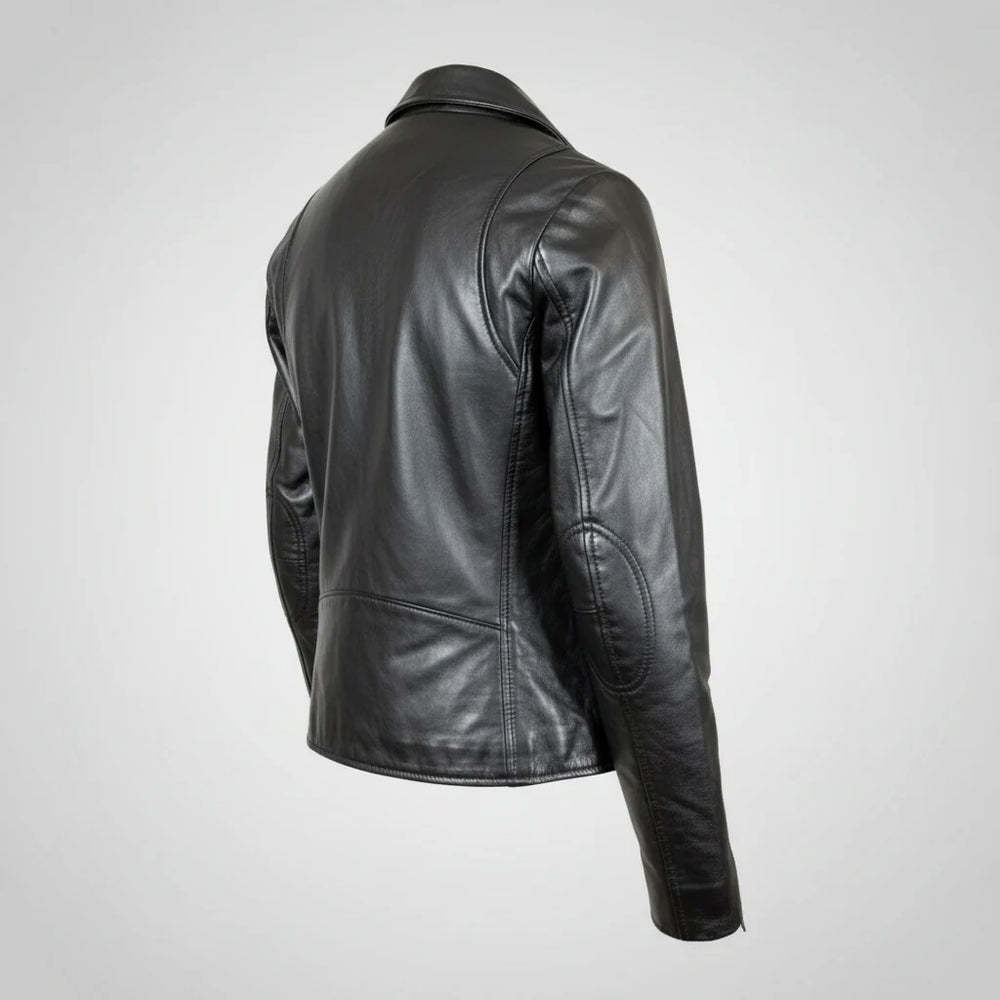 Blouson moto pour femmes en cuir d'agneau haut de gamme avec zips asymétriquesEX-STOCK Canada 