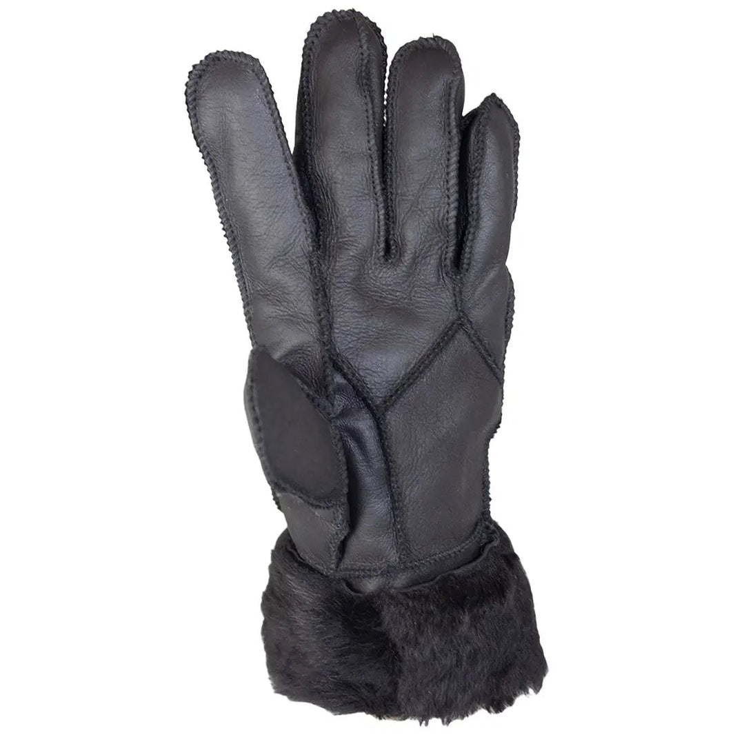 Guantes de mujer BOL de piel de oveja Merino negra con costura a mano - EX-STOCK Canada 