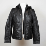Chaqueta de cuero con capucha desmontable para mujer BOL 