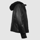Chaqueta de cuero con capucha desmontable para mujer BOL 