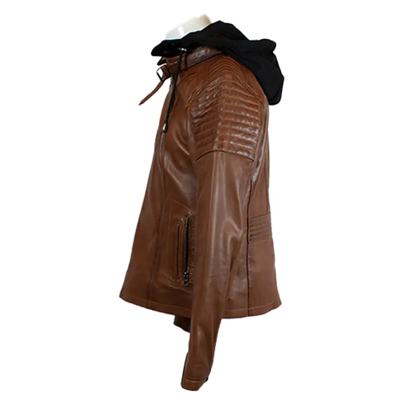 BOL Women's Hooded Leather Jacket EX-STOCK Canada 