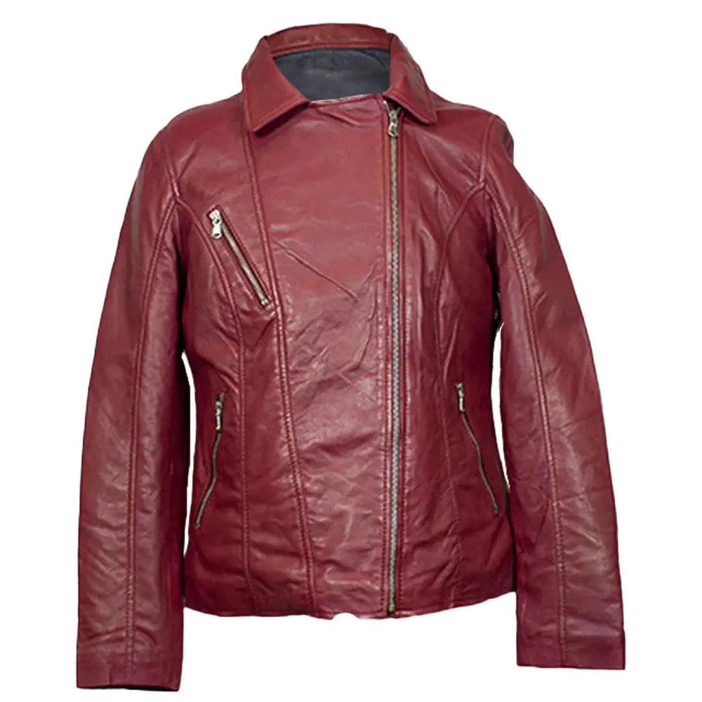 Veste style motard en cuir d'agneau pour femmes BOLEX-STOCK Canada 