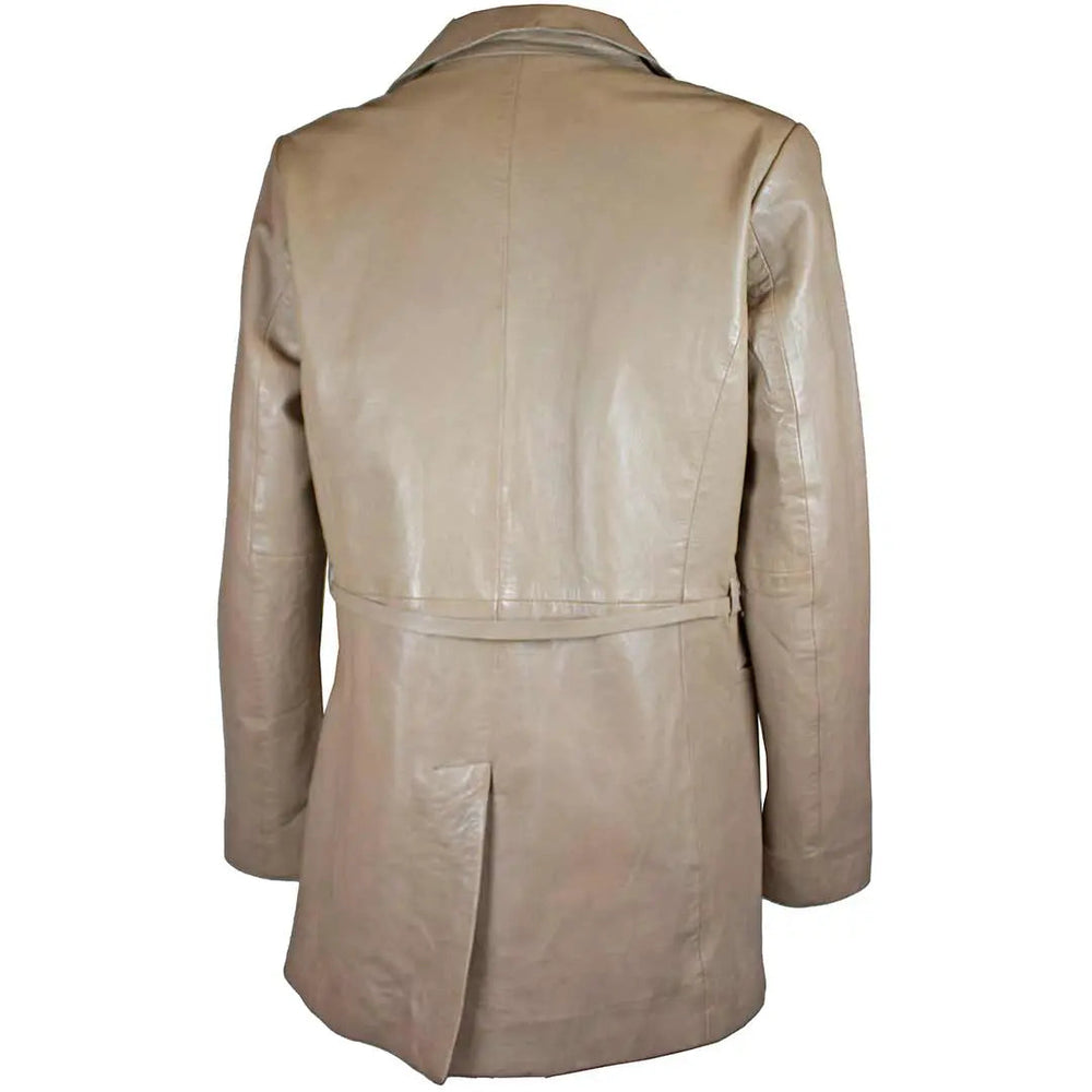 معطف ترانش نسائي من الجلد من BOL مع حزام قابل للتعديل | سترة جلديةEX-STOCK Canada 