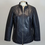 Chaqueta de cuero con hombros acanalados Paulina para mujer BOL 