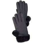 BOL Women's Pompom Hand Stitched Merino Sheepskin Gloves EX-STOCK Canada 