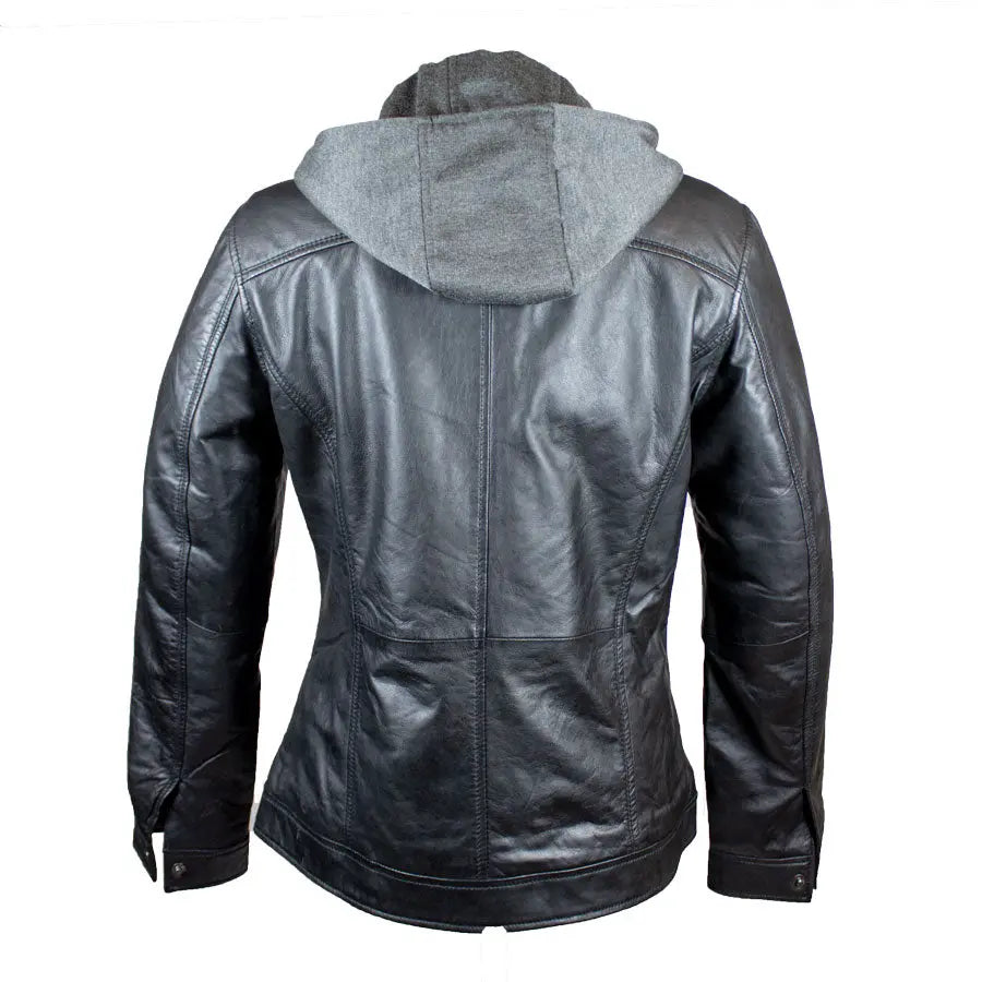 BOL Women's Removable Hood Leather Jacket EX-STOCK Canada 