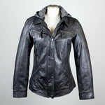 Chaqueta de cuero para mujer BOL con capucha desmontable 