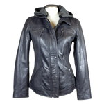 BOL Women's Removable Hood Leather Jacket EX-STOCK Canada 