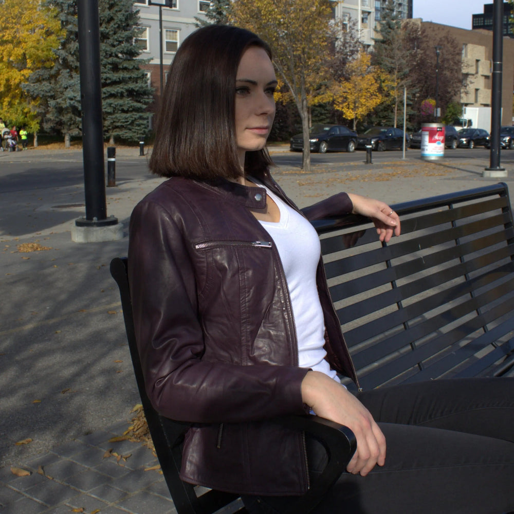 BOL Women's Zip Pocket Leather Jacket EX-STOCK Canada 