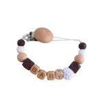 Baby's Wood Silicone Beads Pacifier Clip - EX-STOCK Canada