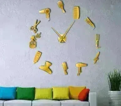Barber Shop Hair Tools Oversized DIY Wall Clock - EX-STOCK CANADA