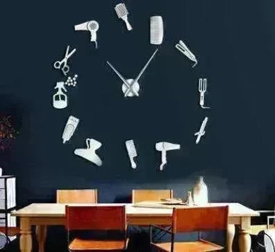 Barber Shop Hair Tools Oversized DIY Wall Clock - EX-STOCK CANADA