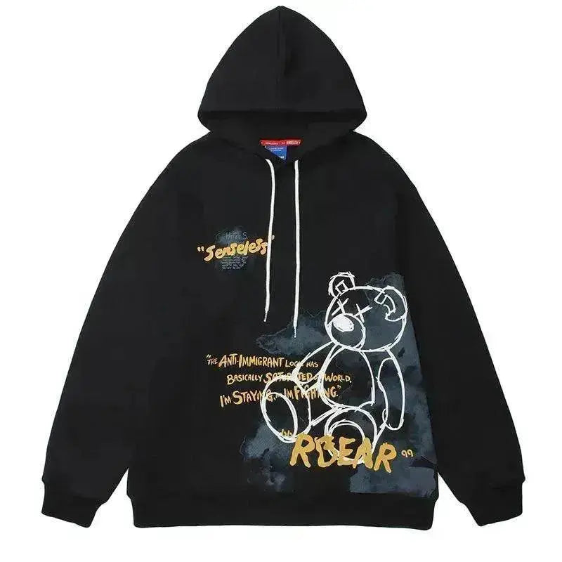 Bear Graphic Print Hoodie - EX-STOCK Canada