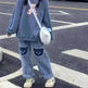Bear Patchwork Jeans Women's New Loose Wide-leg Pants - EX-STOCK CANADA