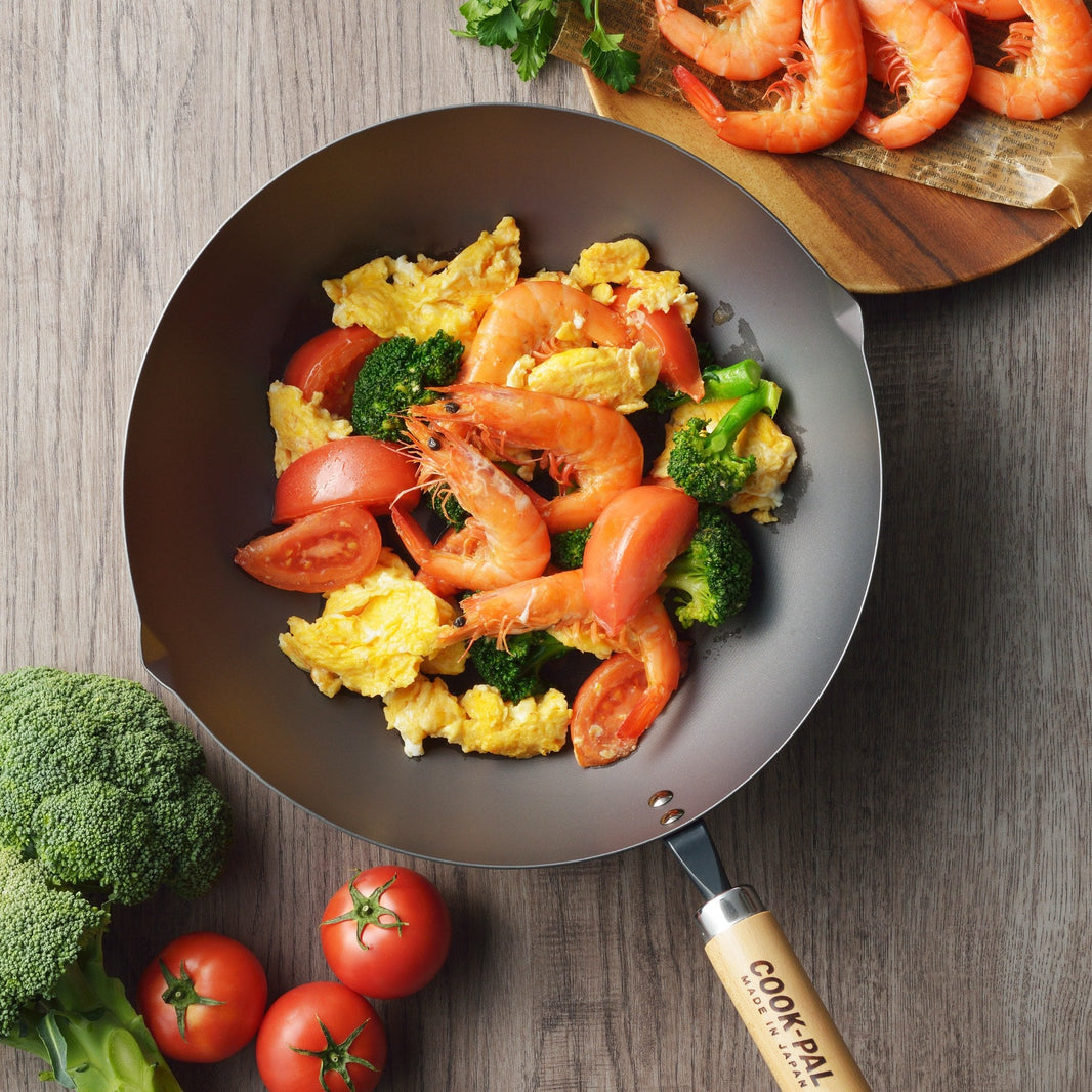 YOSHIKAWA Cook-Pal Ren Nitrided Carbon Steel Beijing Wok 36cm - Japan 