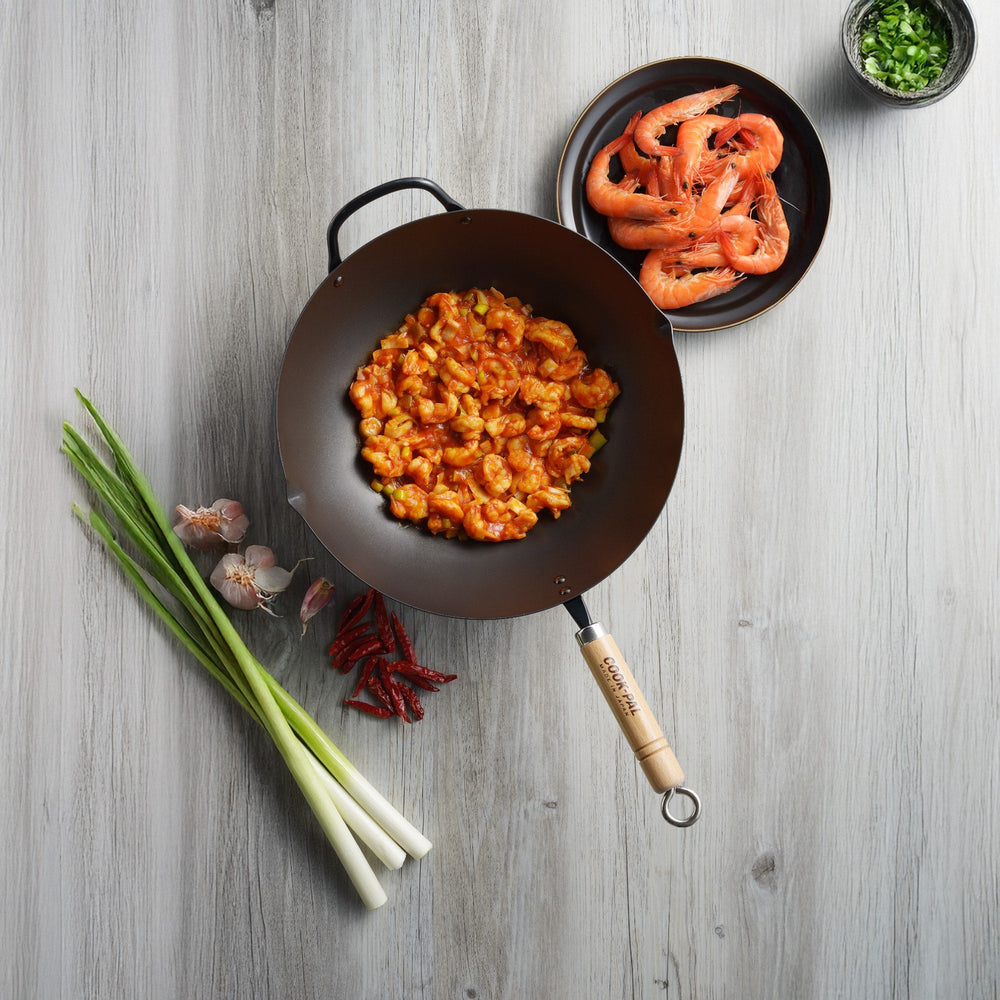 YOSHIKAWA Cook-Pal Ren Nitrided Carbon Steel Beijing Wok 36cm - Japan 