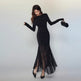 Black Panel Mesh Dress Women - EX-STOCK Canada