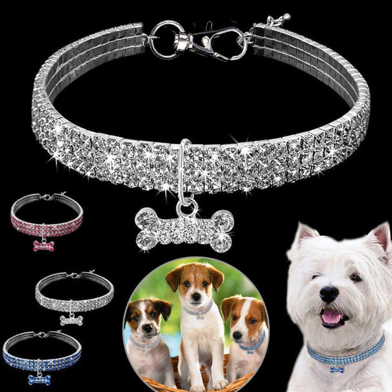 Bling Rhinestone Dog Collar Crystal Puppy Chihuahua Pet Dog Collars Leash For Small Medium Dogs Cats EX-STOCK Canada 