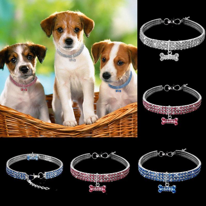 Bling Rhinestone Dog Collar Crystal Puppy Chihuahua Pet Dog Collars Leash For Small Medium Dogs Cats EX-STOCK Canada 