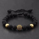 CZ Zircon Pave Lava Weaving Bracelet Men Beads - EX-STOCK Canada