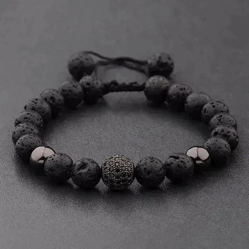 CZ Zircon Pave Lava Weaving Bracelet Men Beads - EX-STOCK Canada
