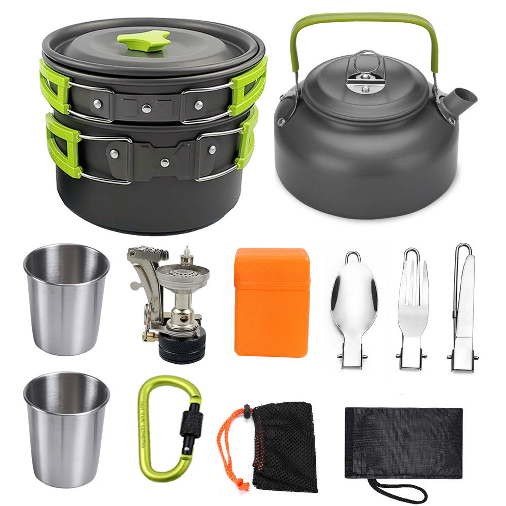 Camping Cookware Kit Outdoor Cooking Set Aluminum Equipment Outdoor Pot Travel Tableware Kitchen Hiking Picnic BBQ EX-STOCK Canada 