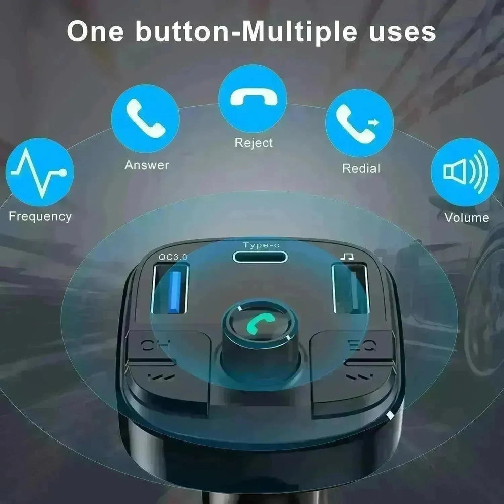 Car Mp3 Bluetooth Player Double USB Charger - EX-STOCK CANADA