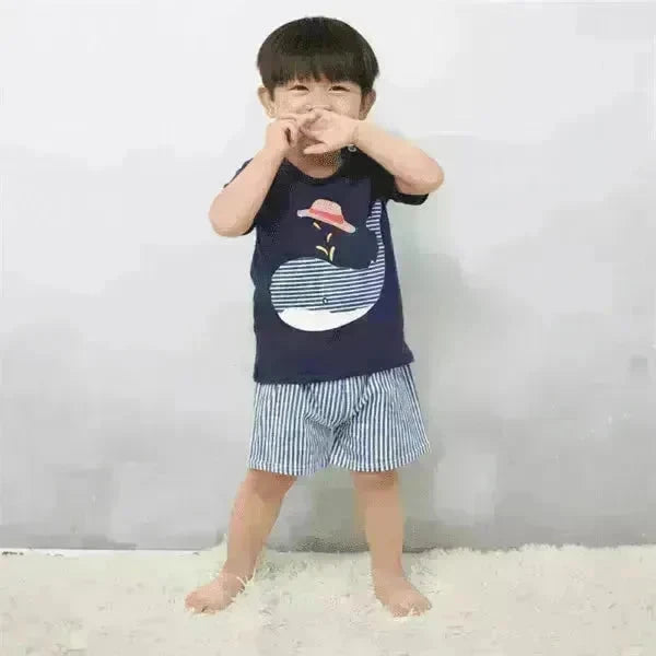Cartoon Clothing Baby Boy Summer Clothes T-shirt Baby Girl Casual Clothing Sets - EX-STOCK CANADA
