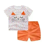 Cartoon Clothing Baby Boy Summer Clothes T-shirt Baby Girl Casual Clothing Sets - EX-STOCK CANADA